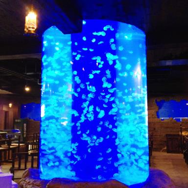 杭州大酒店圆柱亚克力鱼缸